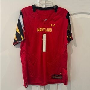 Under Armour Red Maryland Jersey with Number 1
